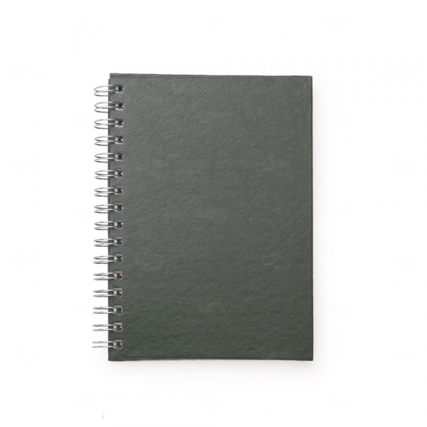 Caderno de Couro Sintético Personalizado - 21,3 x 16 cm Verde Escuro