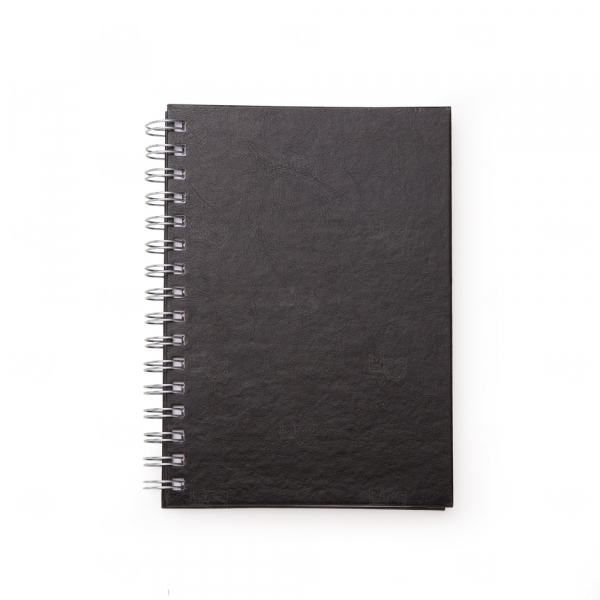 Caderno de Couro Sintético Personalizado - 21,3 x 16 cm Preto