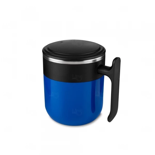 Caneca de Plástico com Inox Personalizada - 350ml Azul