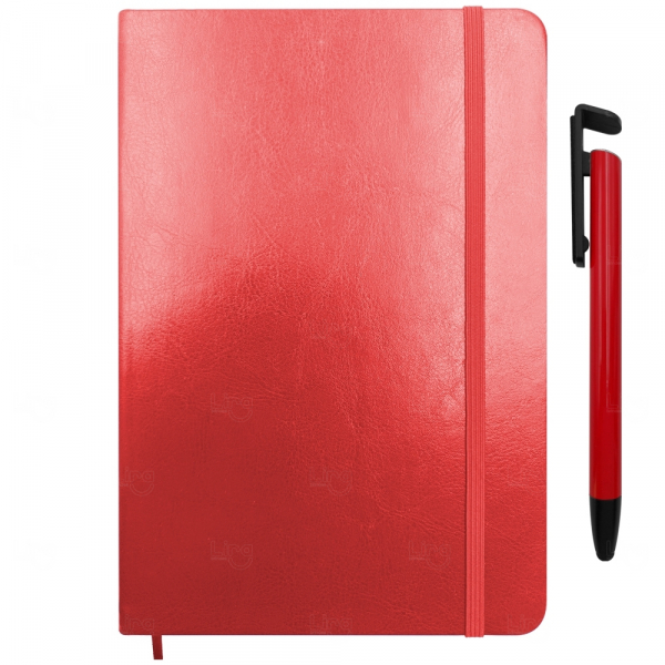 Moleskine com Caneta Personalizada - 21 x 14,5 cm Vermelho