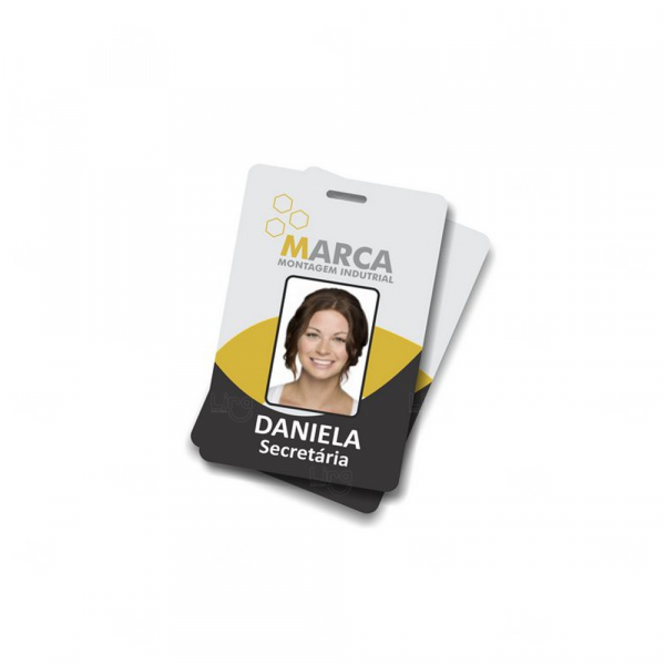 Crachá de PVC Personalizado Amarelo e Preto