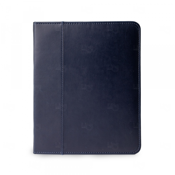 Pasta Caderno Personalizado de Couro Sintético Azul
