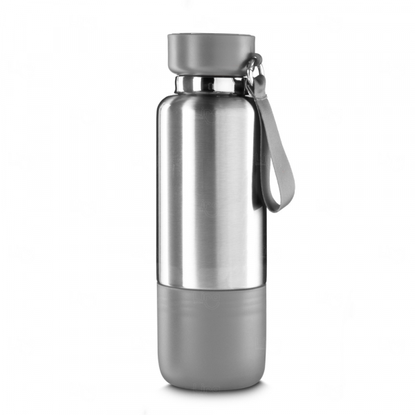 Garrafa Térmica Personalizada Inox - 500ml Prata e Cinza