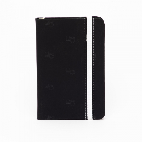 Moleskine Emborrachado Personalizado - 15 x 10 cm Preto e Branco