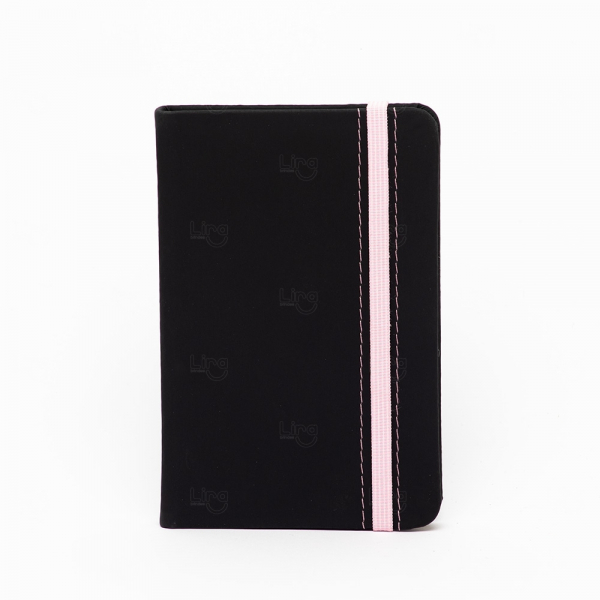 Moleskine Emborrachado Personalizado - 15 x 10 cm Preto e Rosa