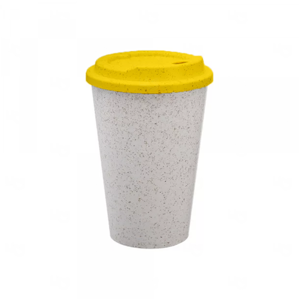 Copo de Fibra De Arroz Bucks Personalizado - 350ml Amarelo