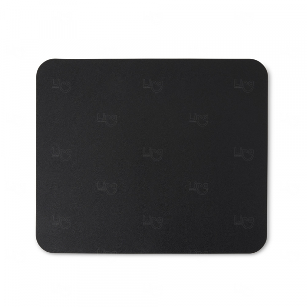 Mouse Pad Couro Sintético - Personalizado Preto