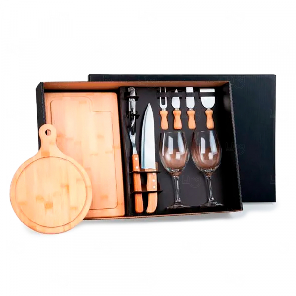 Kit Queijo, Churrasco e Vinho 11 Peças - Personalizado