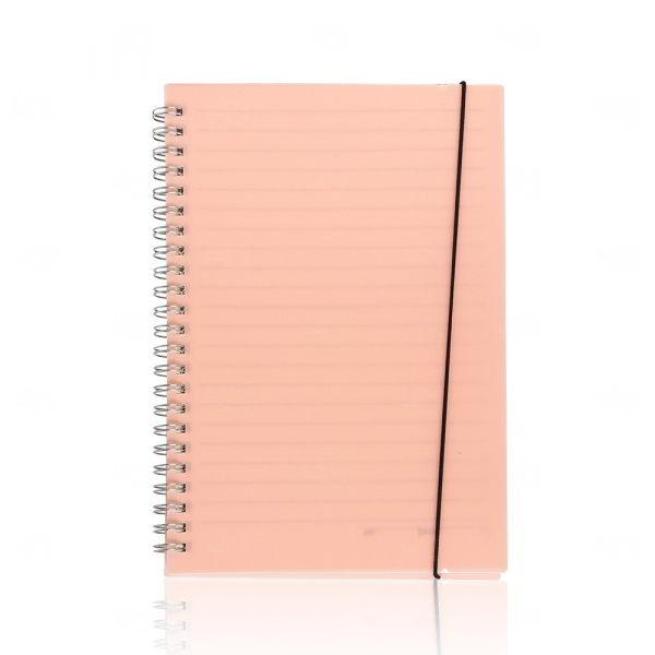 Caderno A5 Plástico - Personalizado Rosa