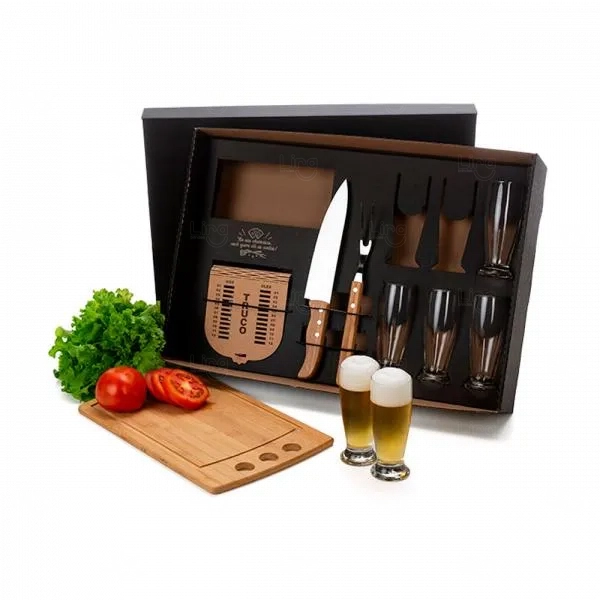 Kit para Churrasco, Cerveja e Truco 10 Peças - Personalizado Inox