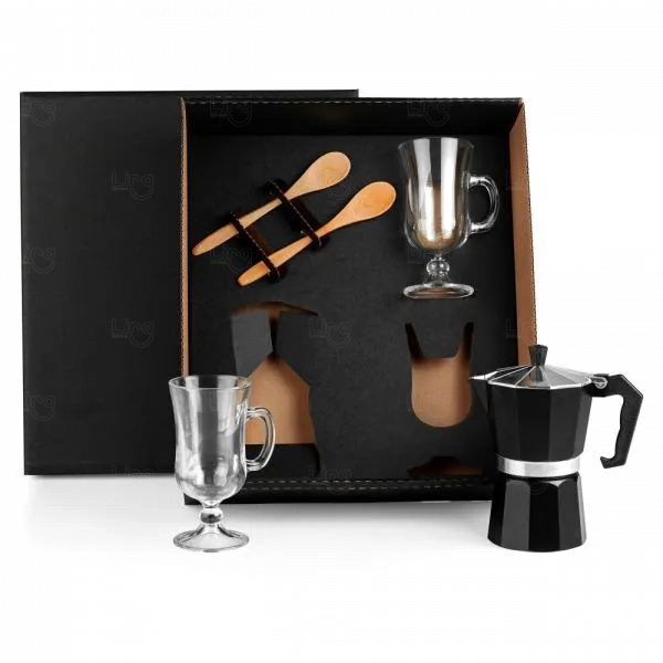 Kit Para Café Com Cafeteira Italiana 5 Pçs - Personalizadas