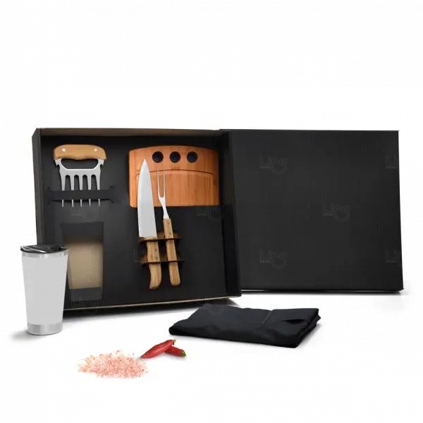 Kit para Churrasco com Copo Térmico - 6 Peças - Personalizado