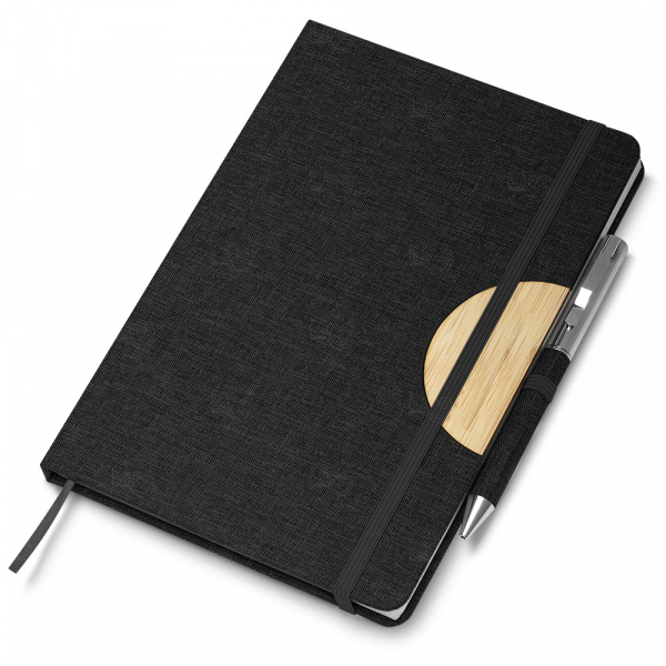 Caderno Personalizado Suporte para Caneta - 21,3x14,5cm Preto