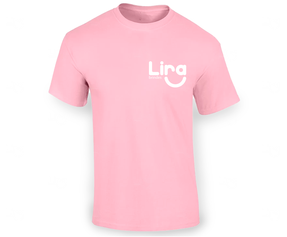 Camiseta Algodão Personalizada Rosa Claro