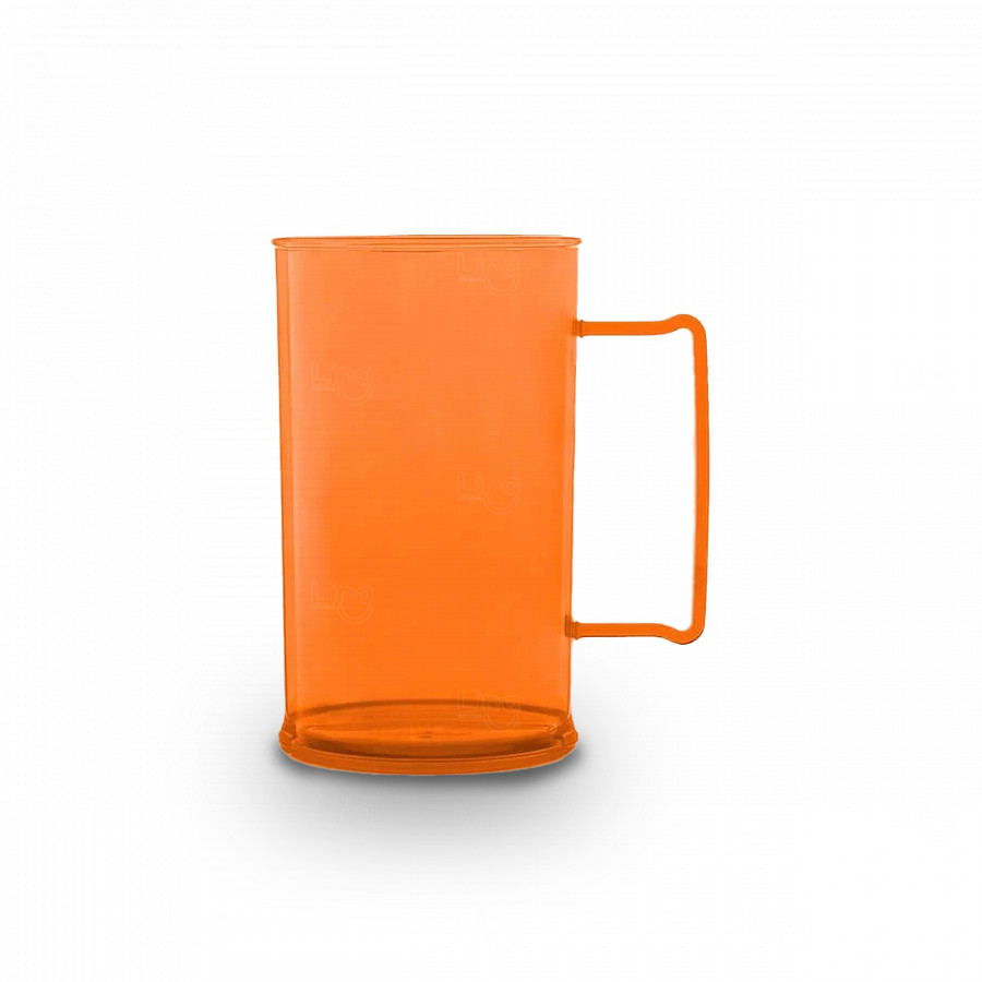 Caneca De Chopp Personalizada - 500ml (Leitosa ou Cristal) Laranja