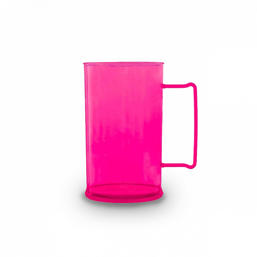 Caneca De Chopp Personalizada - 500ml (Leitosa ou Cristal) Rosa