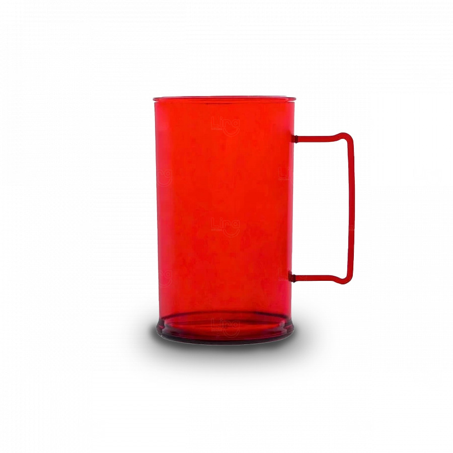 Caneca De Chopp Personalizada - 500ml (Leitosa ou Cristal) Vermelho