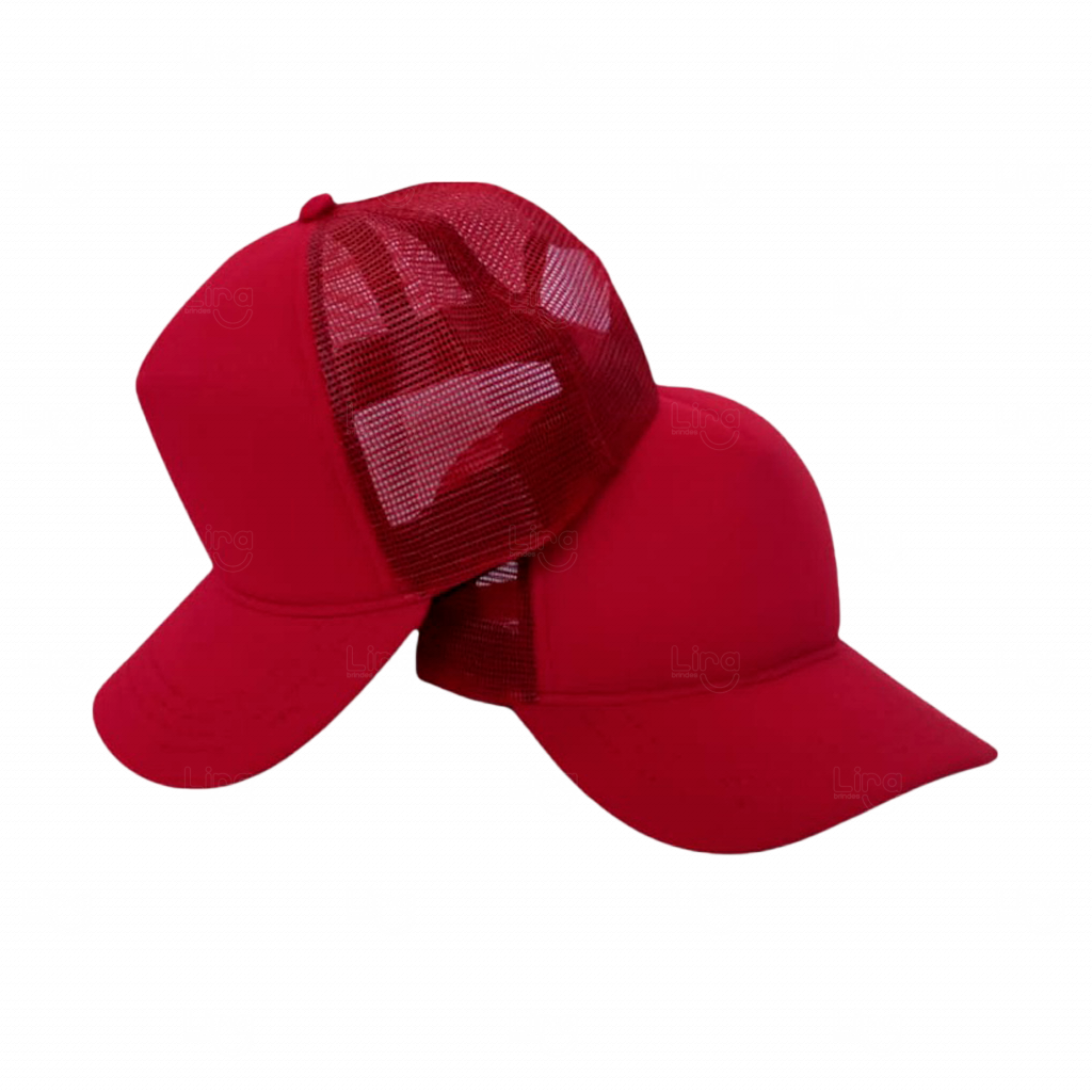 Boné Trucker Personalizado - Uma Cor Vermelho