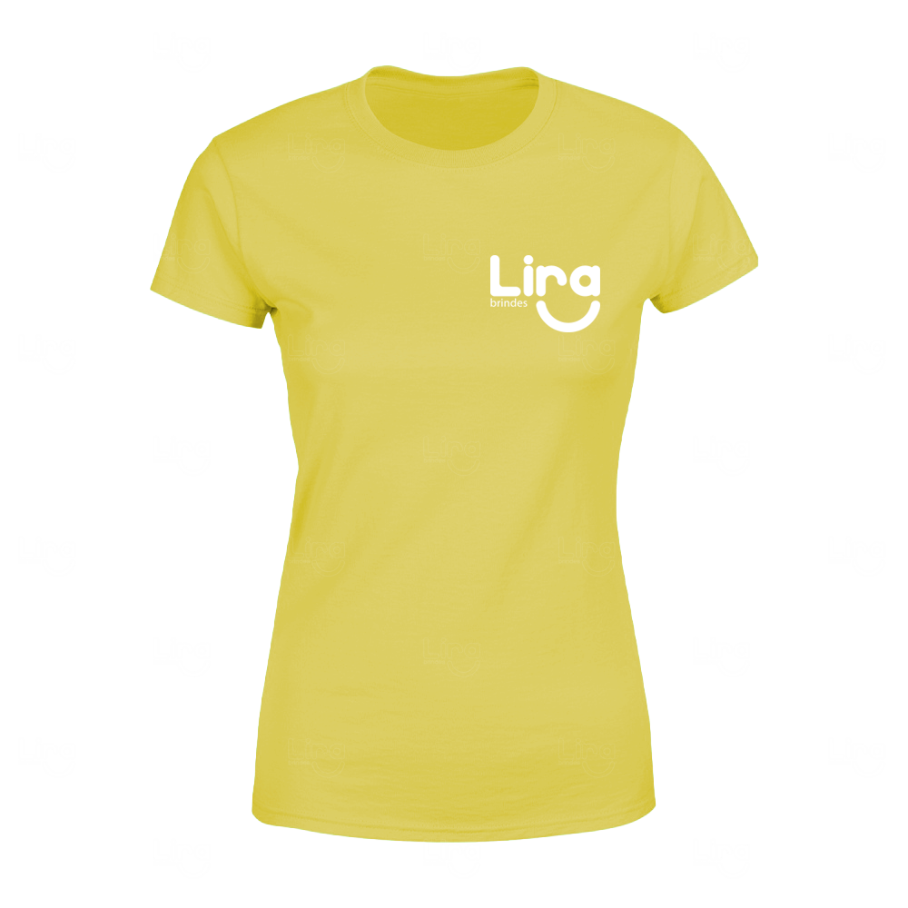 Camiseta Personalizada 100% algodão Baby Look Amarelo