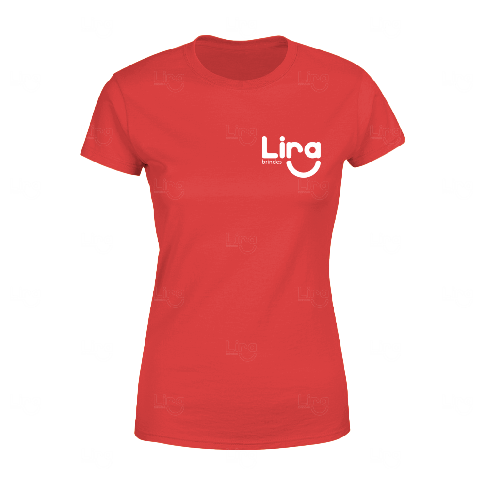 Camiseta Personalizada 100% algodão Baby Look Vermelho