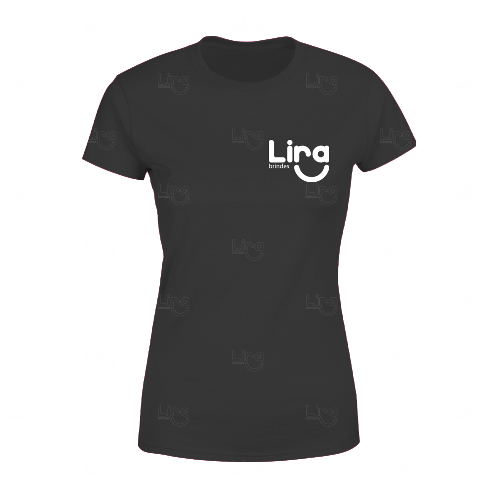 Camiseta Personalizada 100% algodão Baby Look Preto