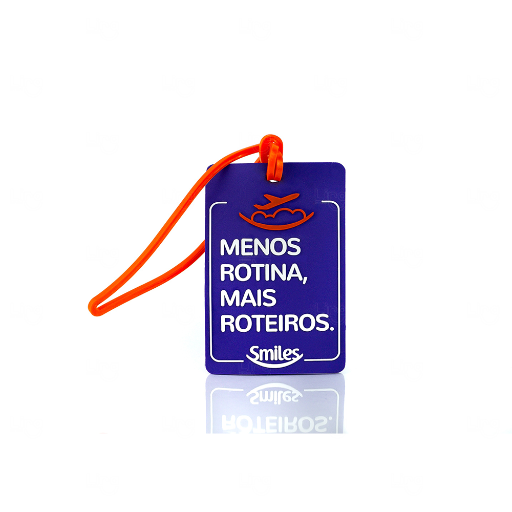 Tag de Mala Emborrachada Personalizada - 5cm Roxo