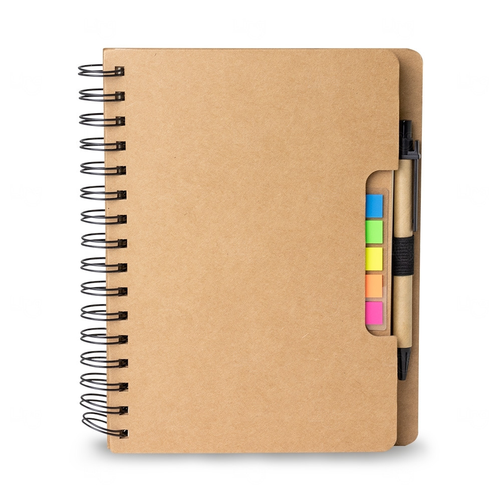 Caderno Personalizado em Kraft c/ Caneta - 21,2 x 17,6 cm 