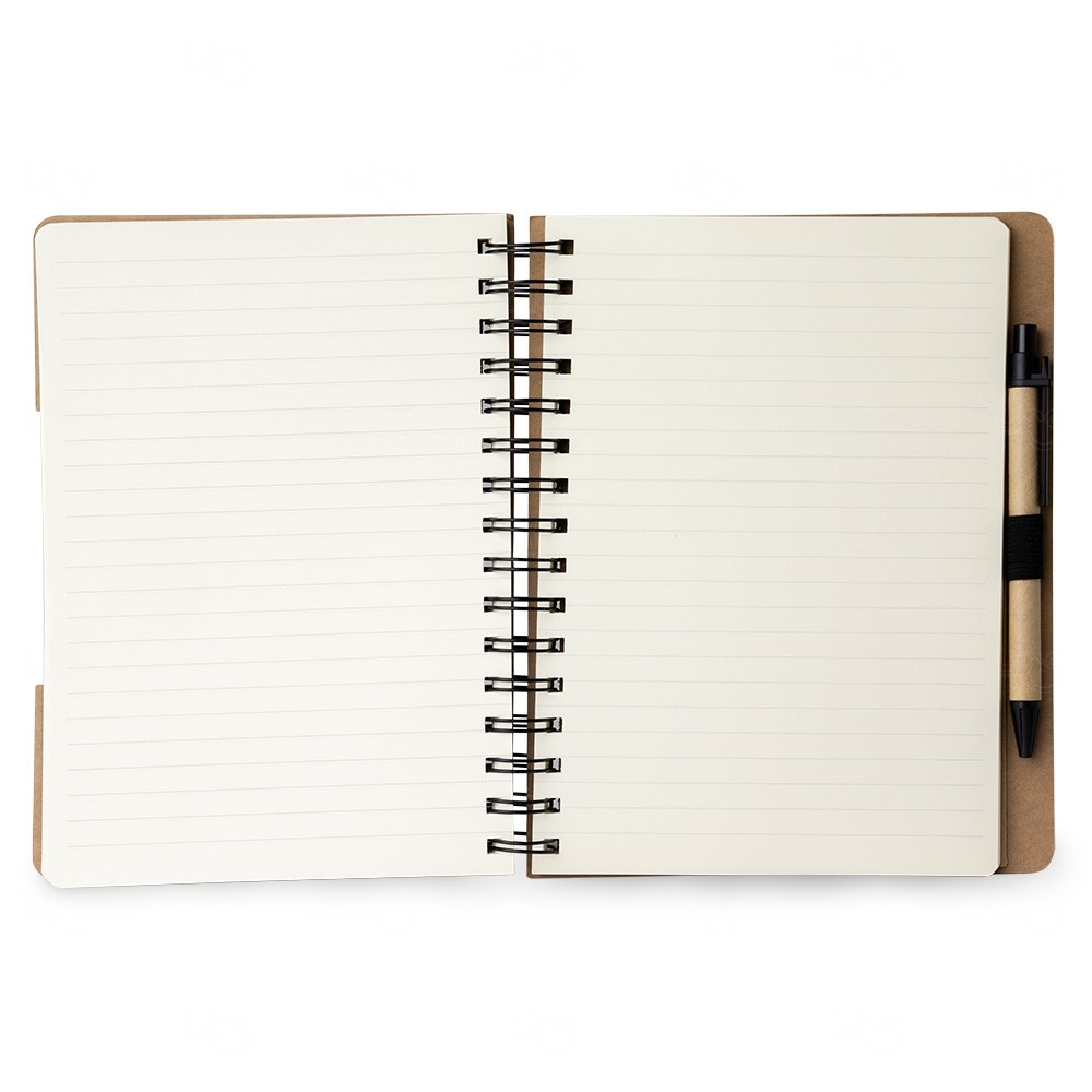 Caderno Personalizado em Kraft c/ Caneta - 21,2 x 17,6 cm 