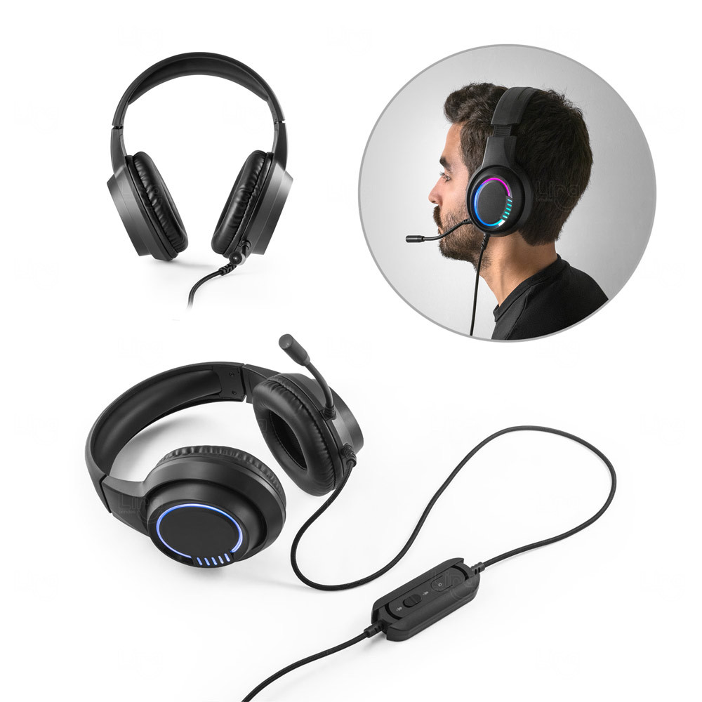 Headset Personalizado com Microfone e Luzes RGB 