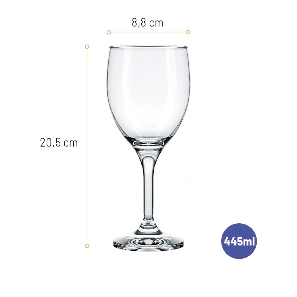 Taça de Vidro para Água 445ml - Personalizada 