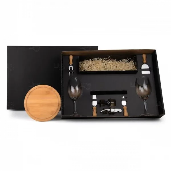 Kit Queijo e Vinho 9 Peças - Personalizado 