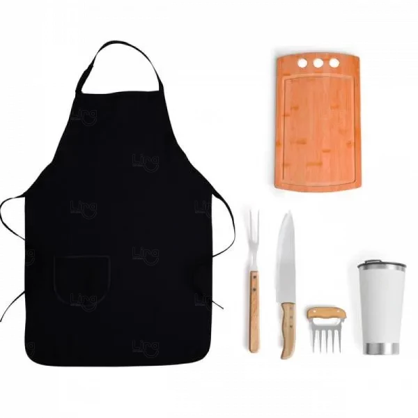 Kit para Churrasco com Copo Térmico - 6 Peças - Personalizado 